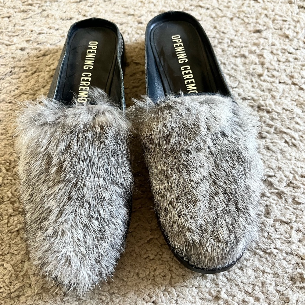 Opening Ceremony Rabbit Fur Women's Mules